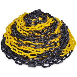 vidaXL 98.4 ' Plastic Warning Chain Yellow and Black