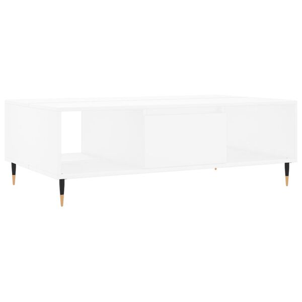 vidaXL Coffee Table White Engineered Wood, Iron Medium Coffee Table