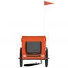 vidaXL Pet Bike Trailer Orange and Black Oxford fabric and iron Durable