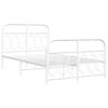 vidaXL Bed Frame White Steel Full Bed Frame Rectangular Modern