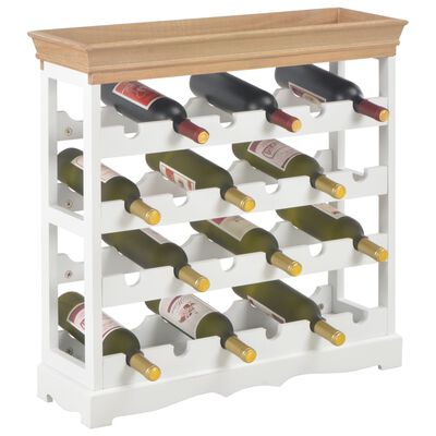 vidaXL Wine Cabinet White 27.6"x8.9"x27.8" MDF
