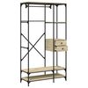 vidaXL Wardrobe Sonoma oak Engineered wood, Metal Large Adjustable Feet