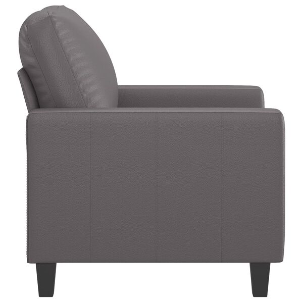 vidaXL Sofa Chair Grey Faux leather, metal, foam Single Modern