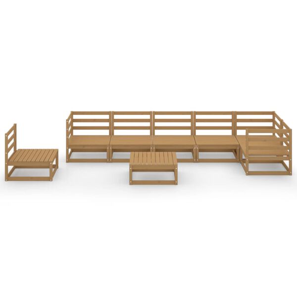 vidaXL Garden Lounge Set Honey brown Solid pine wood 8 Piece Set Modular