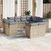 vidaXL Garden Sofa Set Beige PE Rattan Large Modular Garden Sofa Set