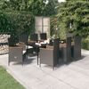 vidaXL Garden Dining Set Black chairs, cream white cushions