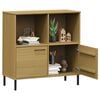 vidaXL Bookcase Brown Solid Pine Wood 35.4 x 13.8 x 35.6 in Rustic