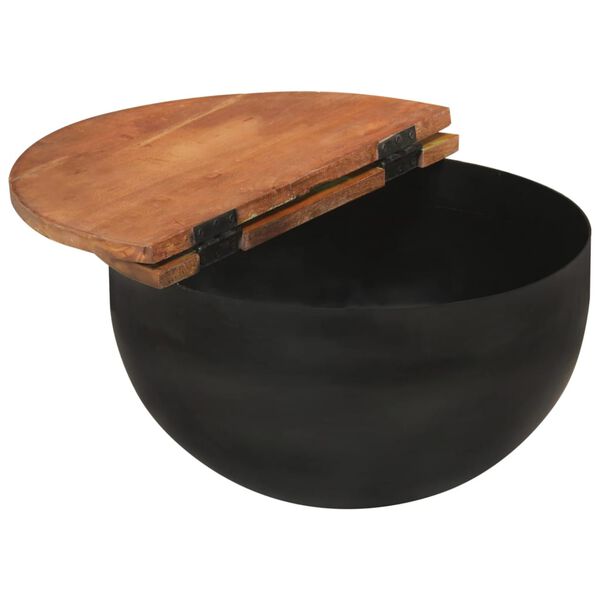 vidaXL Coffee Table Set of 2 Black and varied reclaimed wood colors