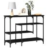 vidaXL Console Table with Shelf Black oak 100 x 35 x 75 cm