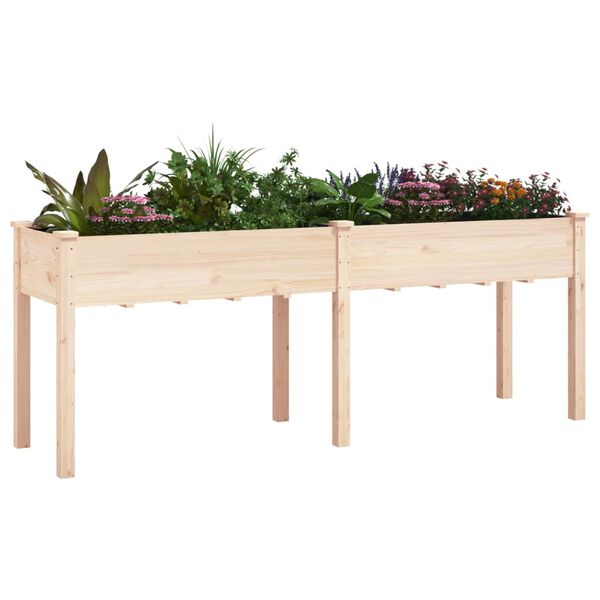 vidaXL Planter Natural wood color Solid Fir Wood, Non-woven Fabric