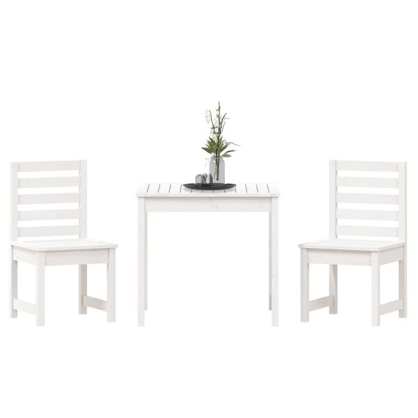 vidaXL Garden Bistro Set White Solid pine wood Durable Bistro Set