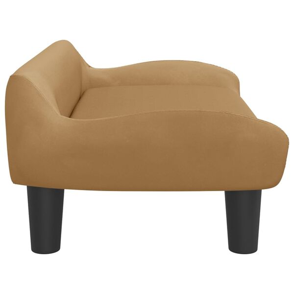 vidaXL Kids Sofa Brown Velvet, Foam, Solid Pine Wood Mini Durable