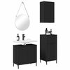 vidaXL Bathroom Furniture Set with Drawer 3 pcs Black Engineered wood