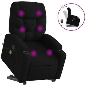 vidaXL Stand Up Massage Recliner Chair Black