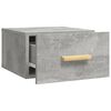vidaXL Wall-mounted Bedside Cabinet Concrete gray Engineered wood