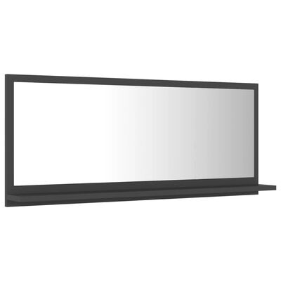 vidaXL Bathroom Mirror Gray 35.4"x4.1"x14.6" Engineered Wood