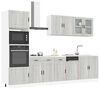 vidaXL Kitchen Cabinet Set Grey Sonoma Engineered Wood and Glass Large