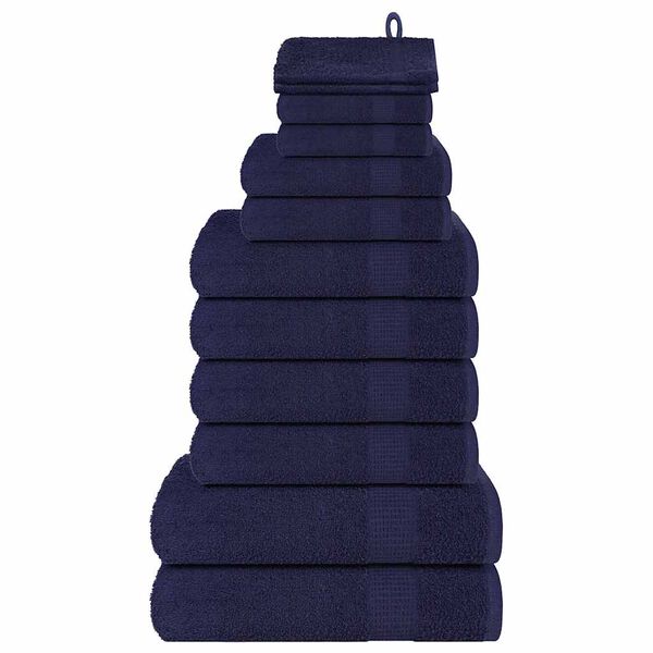 vidaXL Towel Set Navy Blue 100% Cotton Variety Set Towel Sets