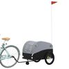 vidaXL Bike Trailer Black and Gray 99.2 lb Iron