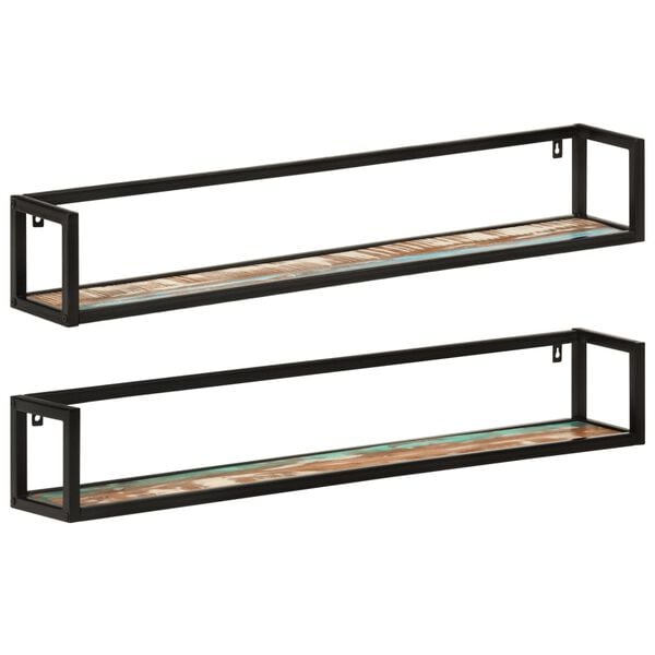 vidaXL Wall Shelf Set of 2 Mixed color finish
