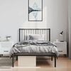 vidaXL Bed Frame Black Powder-Coated Steel Twin Bed Frame Rectangular