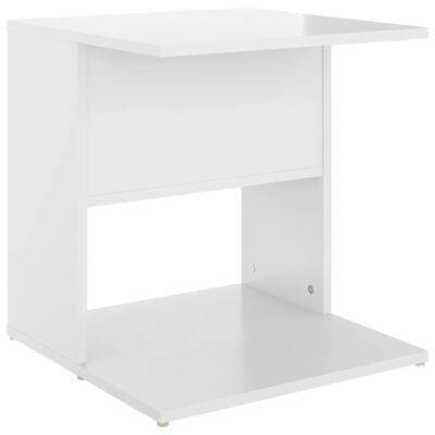 vidaXL Side Table High Gloss White 17.7"x17.7"x18.9" Engineered Wood