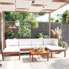 vidaXL Garden Lounge Set Cream, Natural Acacia Wood