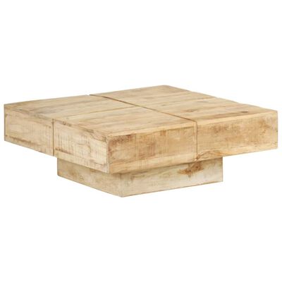 vidaXL Coffee Table 31.5"x31.5"x11" Solid Mango Wood