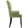 vidaXL Dining Chair Light Green Polyester Velvet, Solid Oak Wood