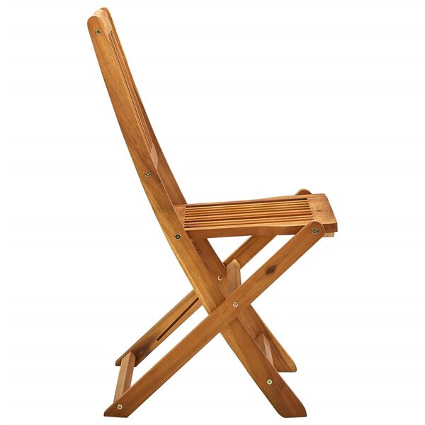 vidaXL Outdoor Chair Set of 4 Natural Solid Acacia wood Standard