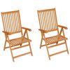 vidaXL Garden Chair Set of 2 Natural wood with cream cushions