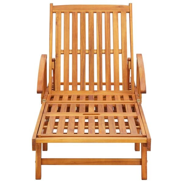 vidaXL Sun Lounger Natural wood Solid acacia wood Standard