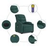vidaXL Electric Stand Up Massage Recliner Chair Dark Green