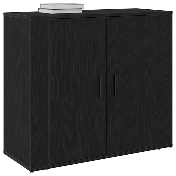 vidaXL Sideboard Black Oak 31.50 x 12.99 x 27.56 in Engineered Wood