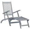 vidaXL Deck Chair Wooden Solid acacia wood, 100% polyester Large