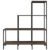 vidaXL Bookcase Brown oak Engineered wood, metal Medium Adjustable Feet