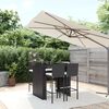 vidaXL Garden Bar Set Black table and chairs with cream cushions