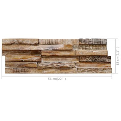 vidaXL 3D Wall Cladding Panels 10 pcs 10.9 ft² Solid Teak Wood