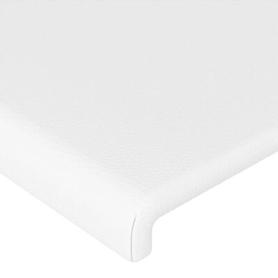 vidaXL LED Headboard White 40.6"x6.3"x46.5"/50.4" Faux Leather