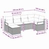 vidaXL Sofa Set with Cushion 6 pcs Black Synthetic: Poly Rattan