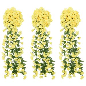 vidaXL Christmas Flower Garland Yellow PE 33.5 in long Decorative Inlays