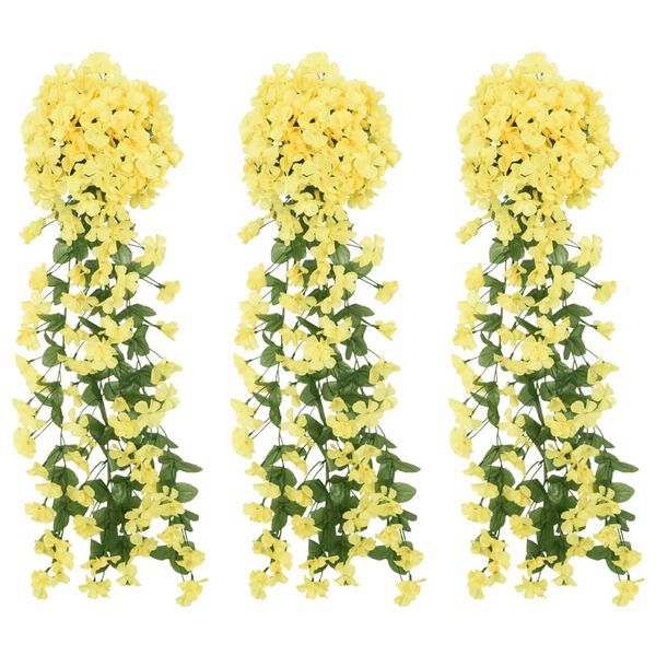 vidaXL Christmas Flower Garland Yellow PE 33.5 in long Decorative Inlays