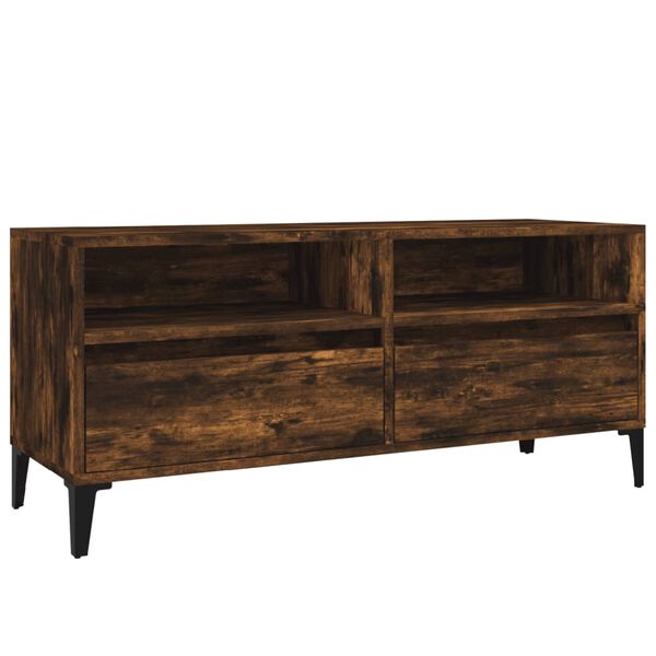 vidaXL TV Cabinet Smoked oak Engineered wood, metal