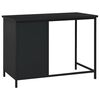 vidaXL Desk Black Steel Medium Smooth Sliding Desk Rectangular