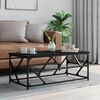 vidaXL Coffee Table Black Engineered wood Medium Adjustable Feet