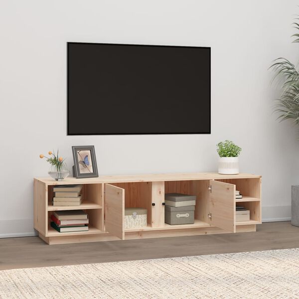 vidaXL TV Cabinet Pine Wood Natural Solid Pinewood Large TV Cabinet