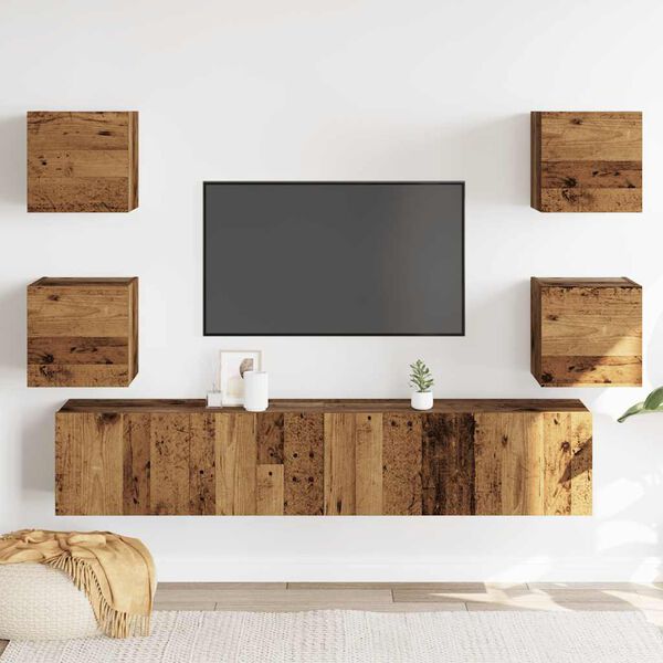 vidaXL TV Cabinet Rustic Wood Engineered Wood Large TV Cabinet