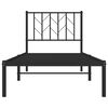 vidaXL Bed Frame Black Powder-Coated Steel Twin Bed Frame Rectangular