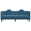 vidaXL Sofa Blue Velvet (100% polyester), plywood, solid wood 3-Seater