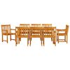 vidaXL Garden Dining Set 9 pcs Brown Solid Acacia Wood